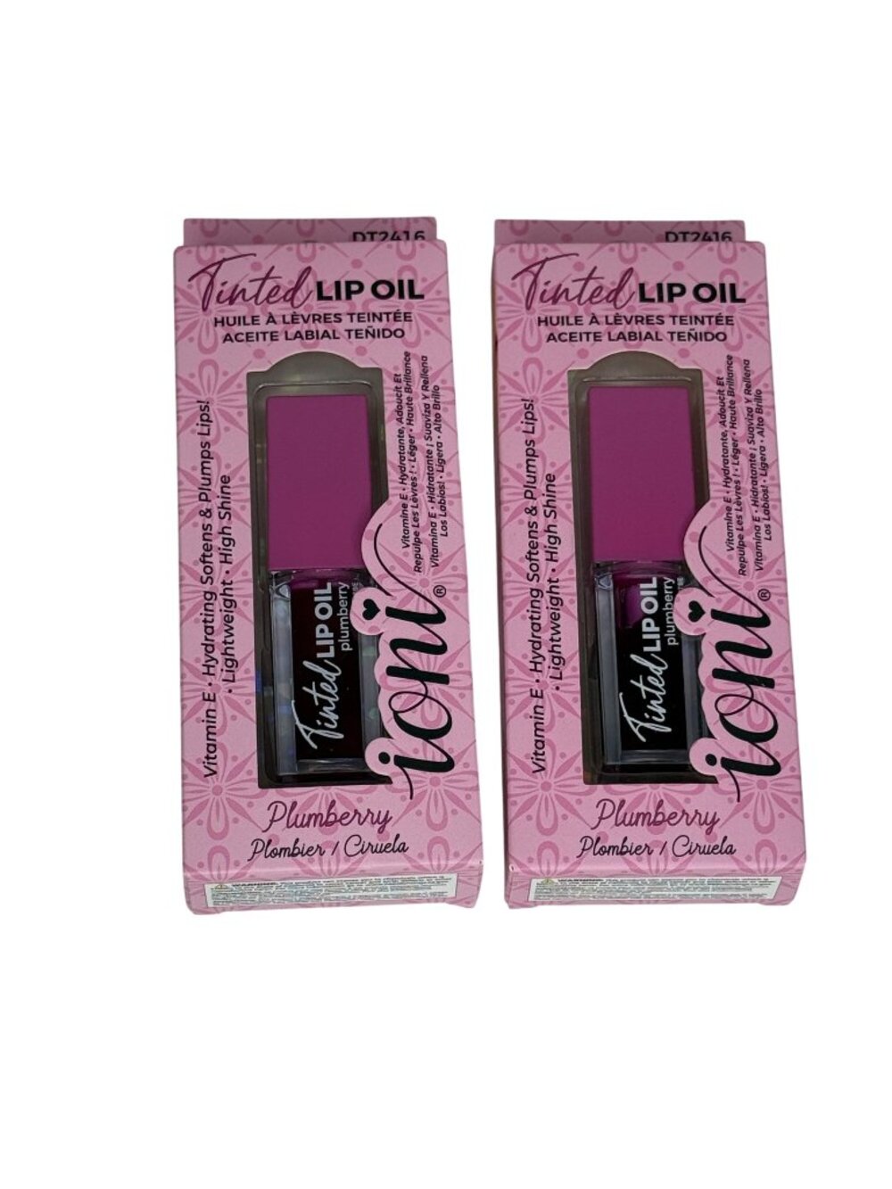 Ioni Tinted Lip Oil Plumberry 2 Pack Hydrating Gloss New Sealed